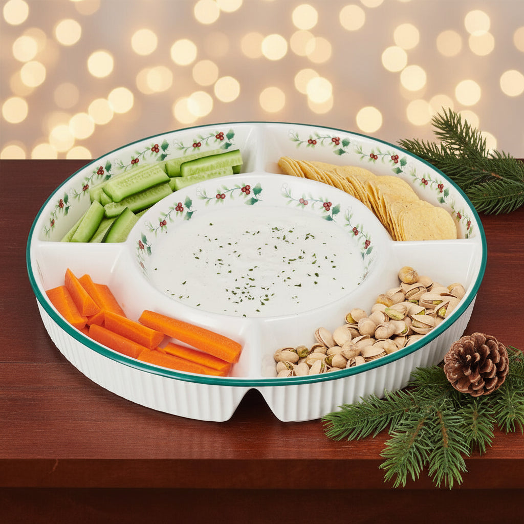 Winterberry® Chip and Dip 5 Section Platter