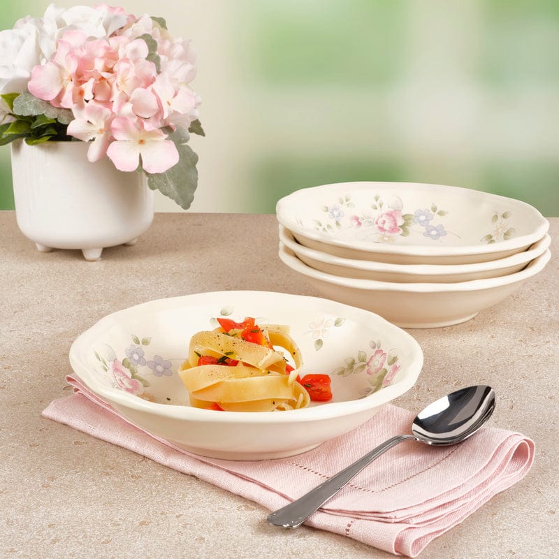 Tea Rose Individual Pasta Bowls, Set of 4