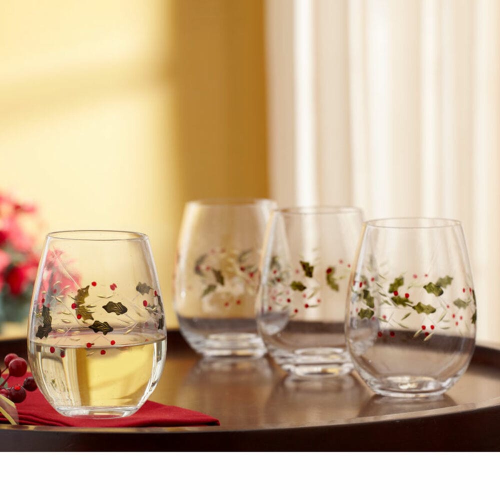 Winterberry® Set of 4 Stemless Wine Glasses