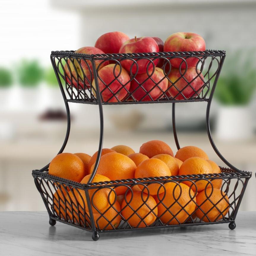 Loop Lattice 2 Tier Rectangular Basket