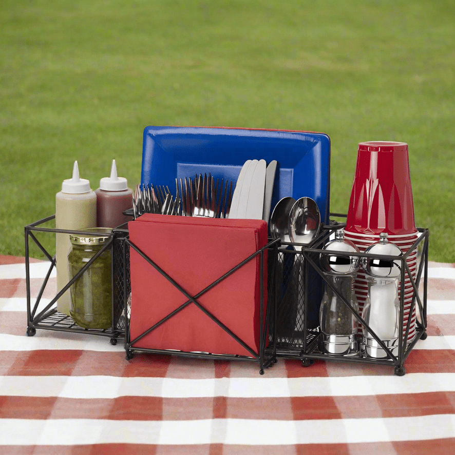 caddy zubehör camping Gourmet Basics Baler Expandable Picnic Caddy