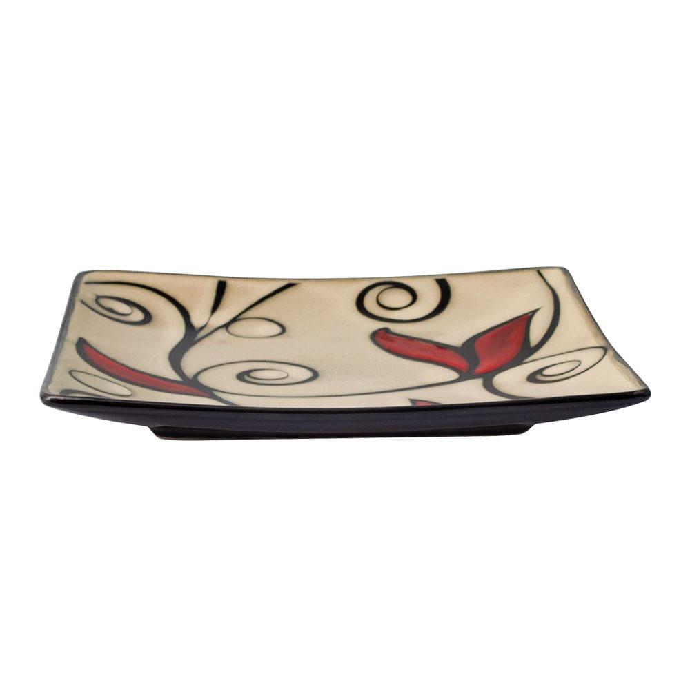 Belmont Set of 4 Square Red Vine Salad Plates