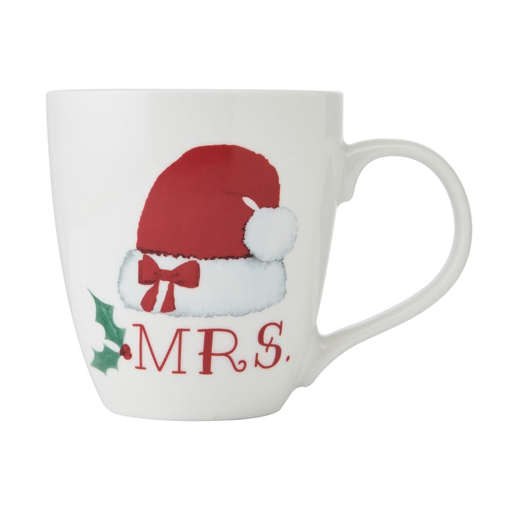 Mr. & Mrs. Santa Hat Set of 2 Mugs