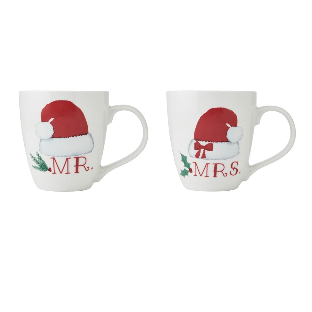Mr. & Mrs. Santa Hat Set of 2 Mugs