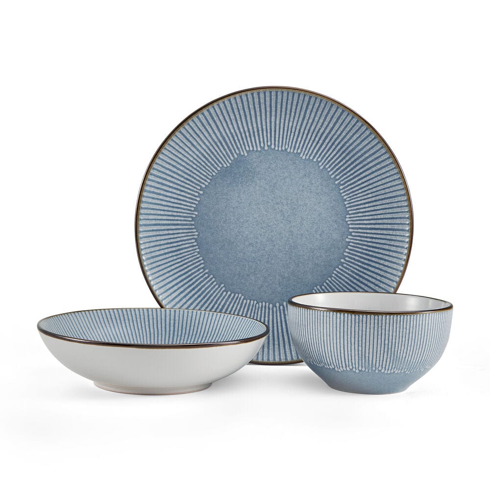 Arlie Blue 12 Piece Pasta Dinnerware Set, Service for 4