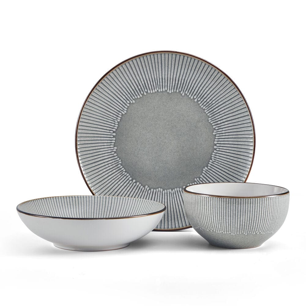 Arlie Gray 12 Piece Pasta Dinnerware Set, Service for 4