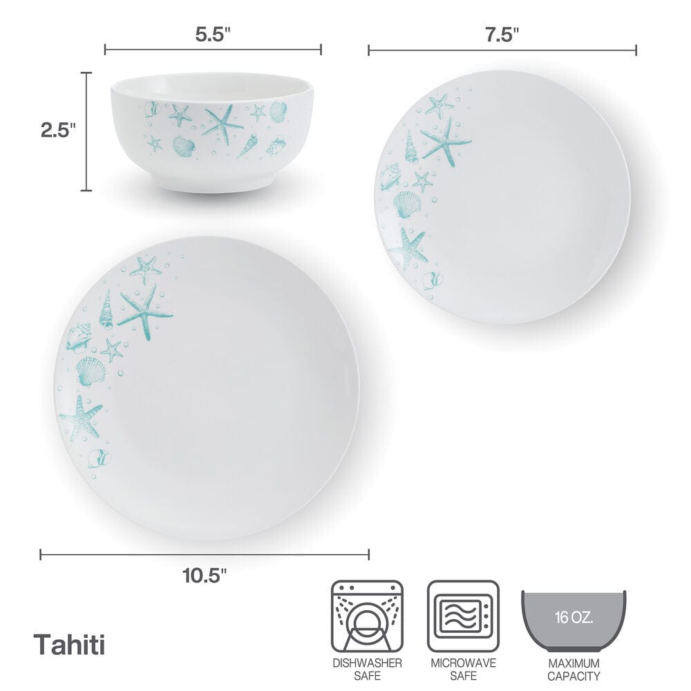 Tahiti 12 Piece Dinnerware Set, Service for 4