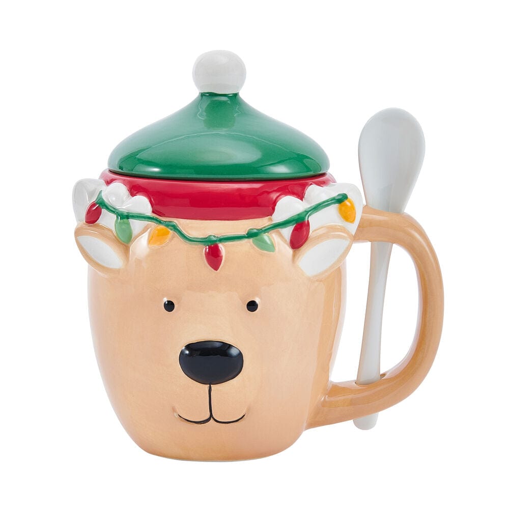 Reindeer Mug with Spoon and Cover