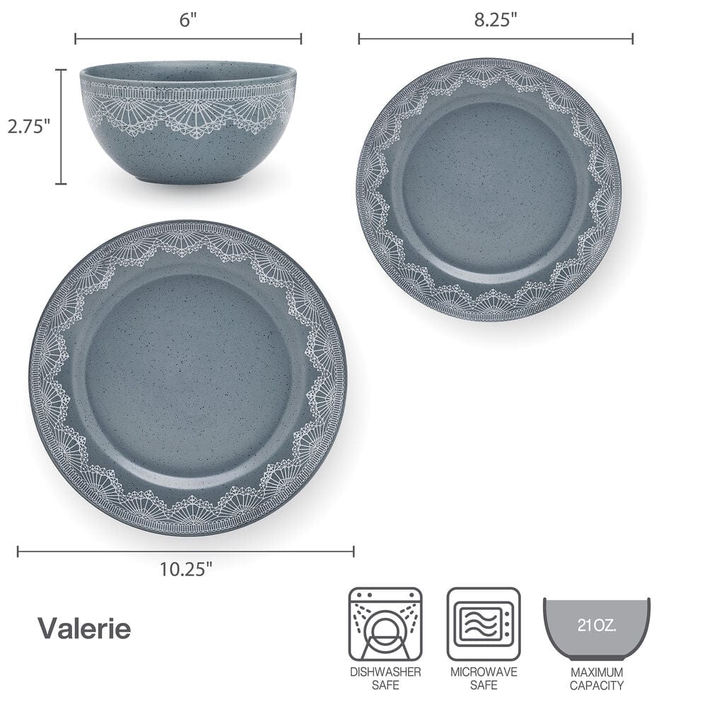 Valerie 12 Piece Dinnerware Set, Service for 4