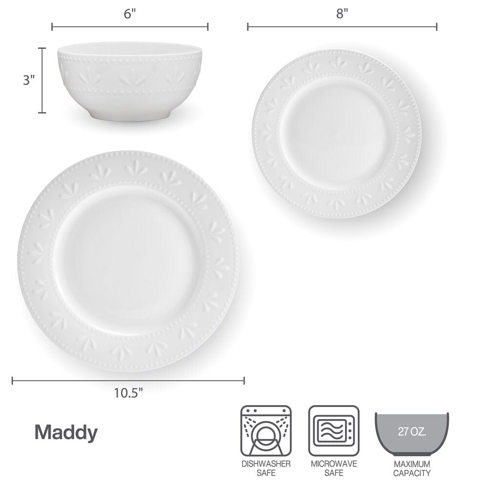 Maddy 12 Piece Dinnerware Set, Service for 4