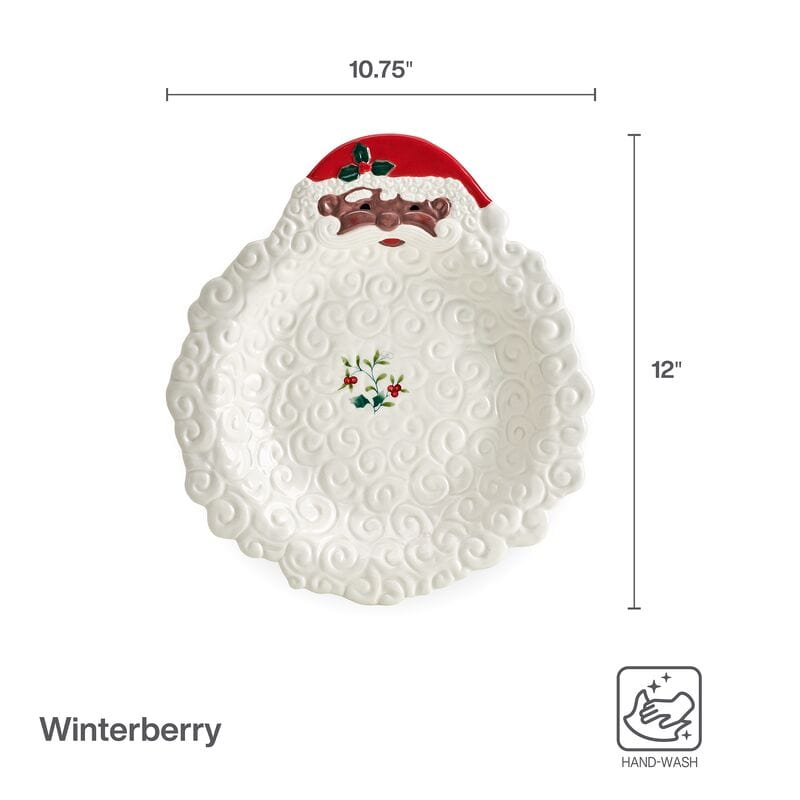 Winterberry® African American Santa Figural Bearded Platter