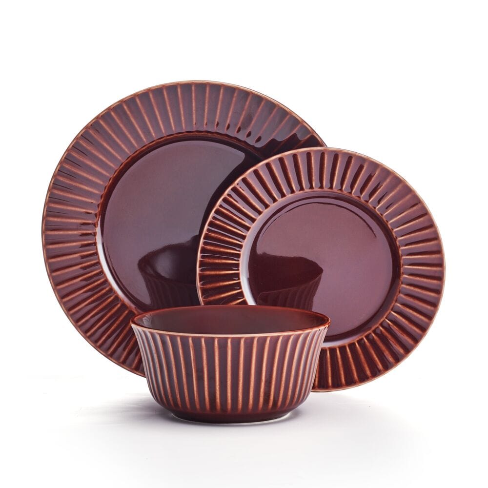 Dannie Red 12 Piece Dinnerware Set, Service for 4