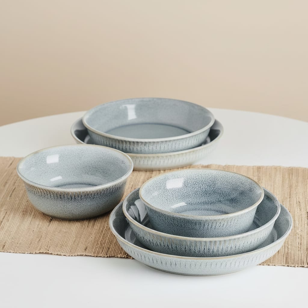 Amara Smoke 6 Piece Dinnerware Bowl Set, Service for 2