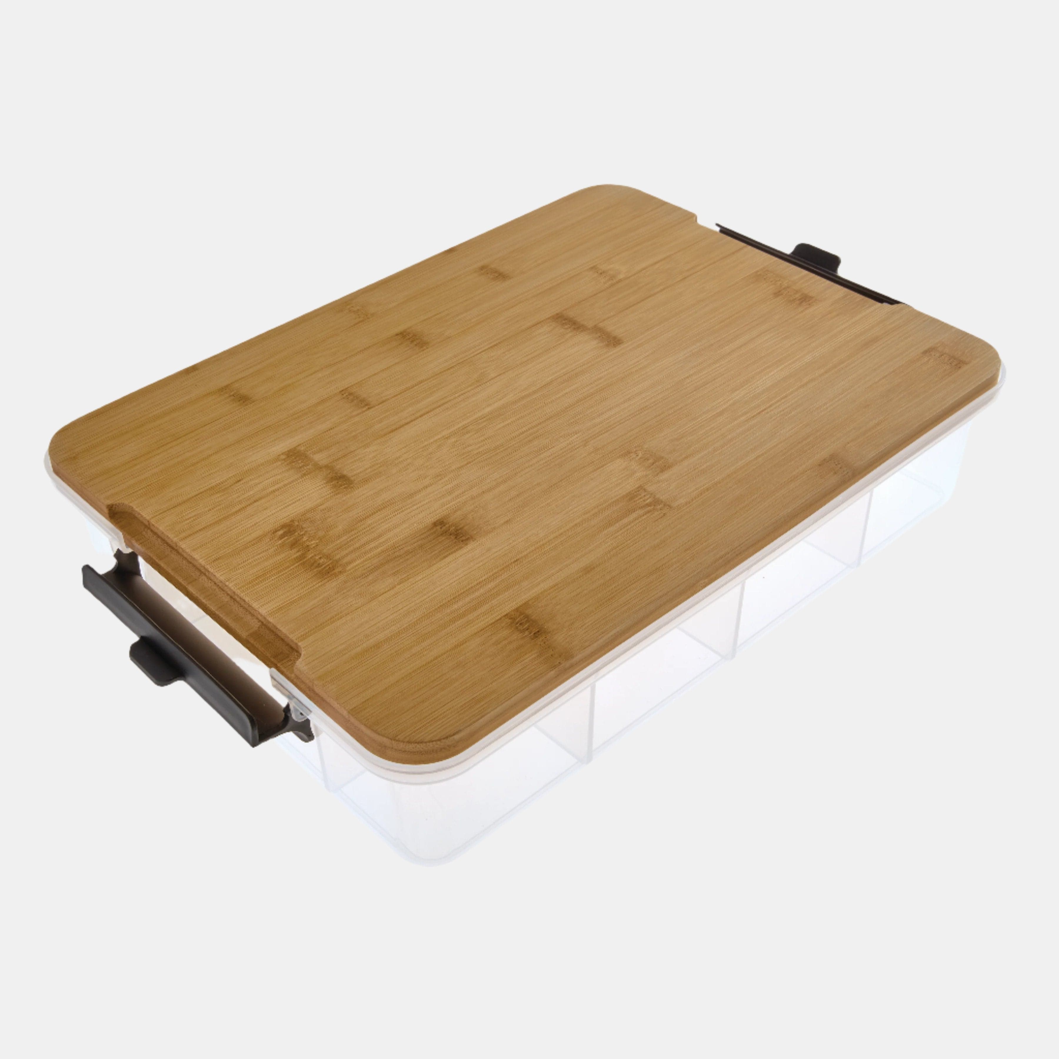 style::Bamboo Cutting Board & Lid w/ 11 Compartments
