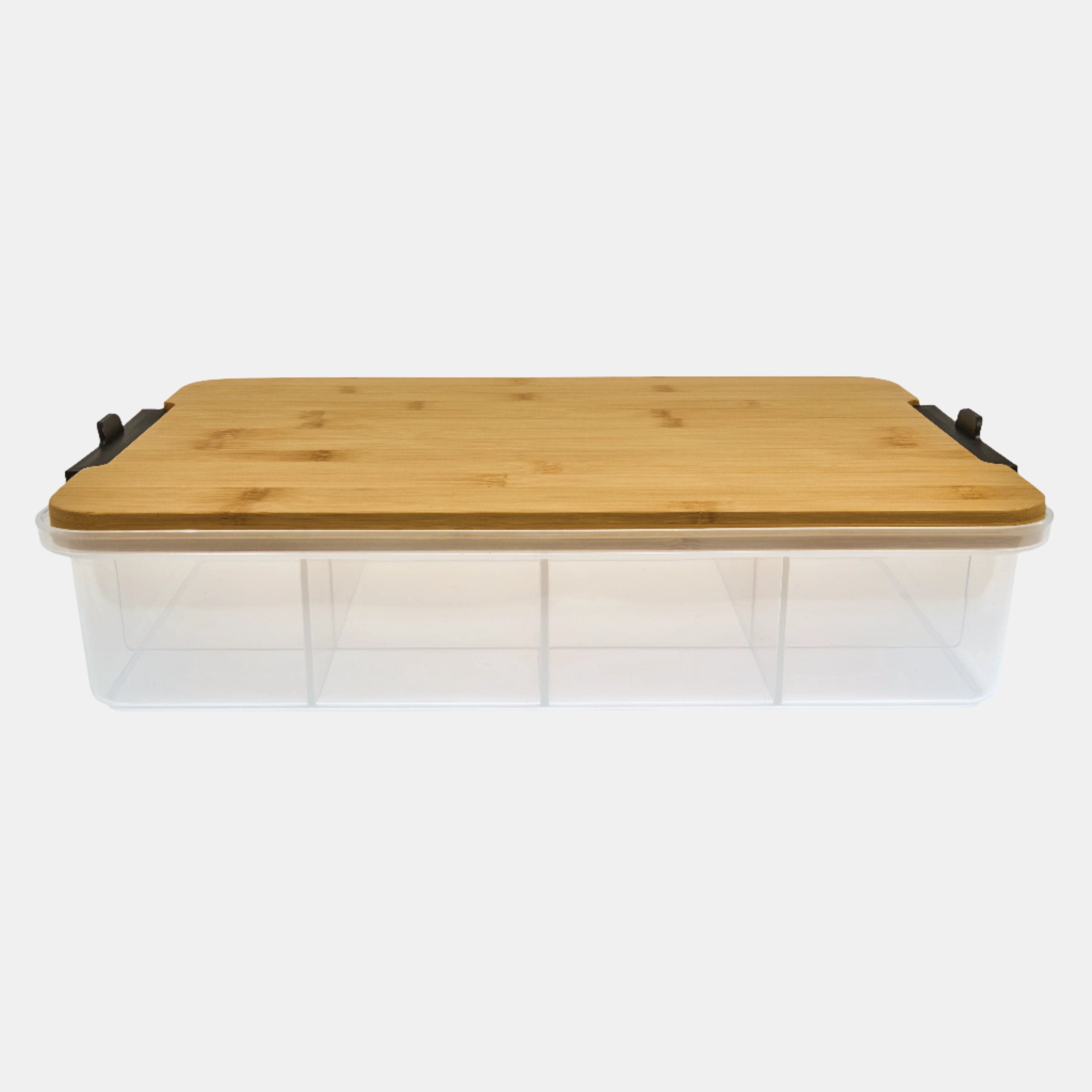style::Bamboo Cutting Board & Lid w/ 11 Compartments