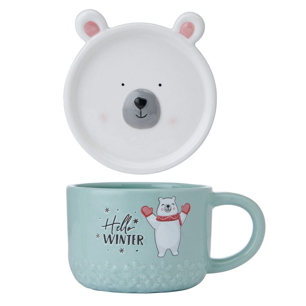 Holiday Polar Bear Mug with Lid