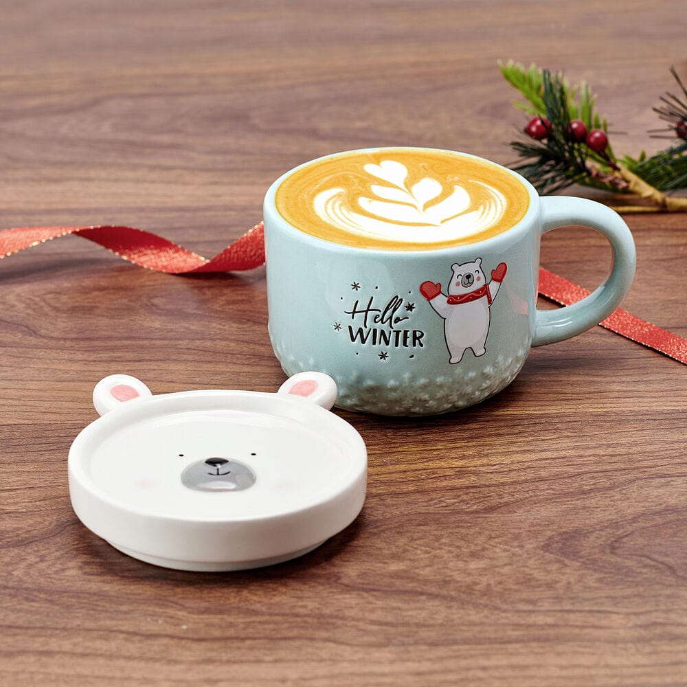 Holiday Polar Bear Mug with Lid