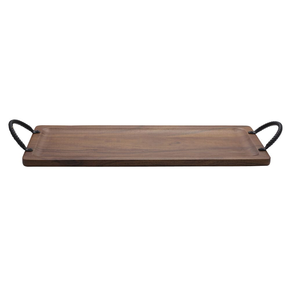 Acacia Wood Serving Tray with Handles