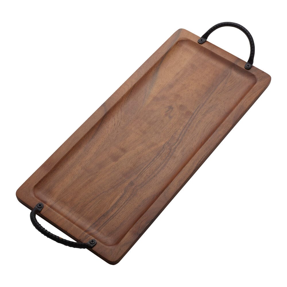 Acacia Wood Serving Tray with Handles