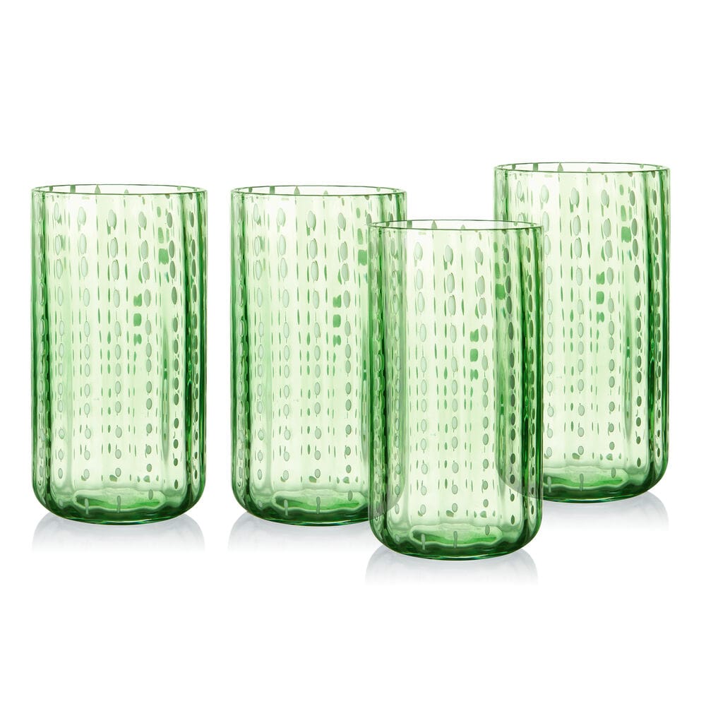 Darbie Angell Dappled Clouds Seafoam Set of 4 Highball Glasses