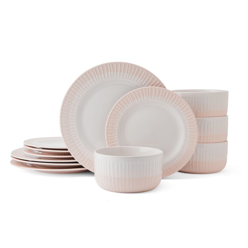 Darbie Angell Rising Up Blush 12 Piece Dinnerware Set, Service for 4