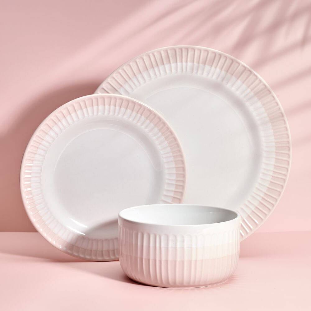 Darbie Angell Rising Up Blush 12 Piece Dinnerware Set, Service for 4