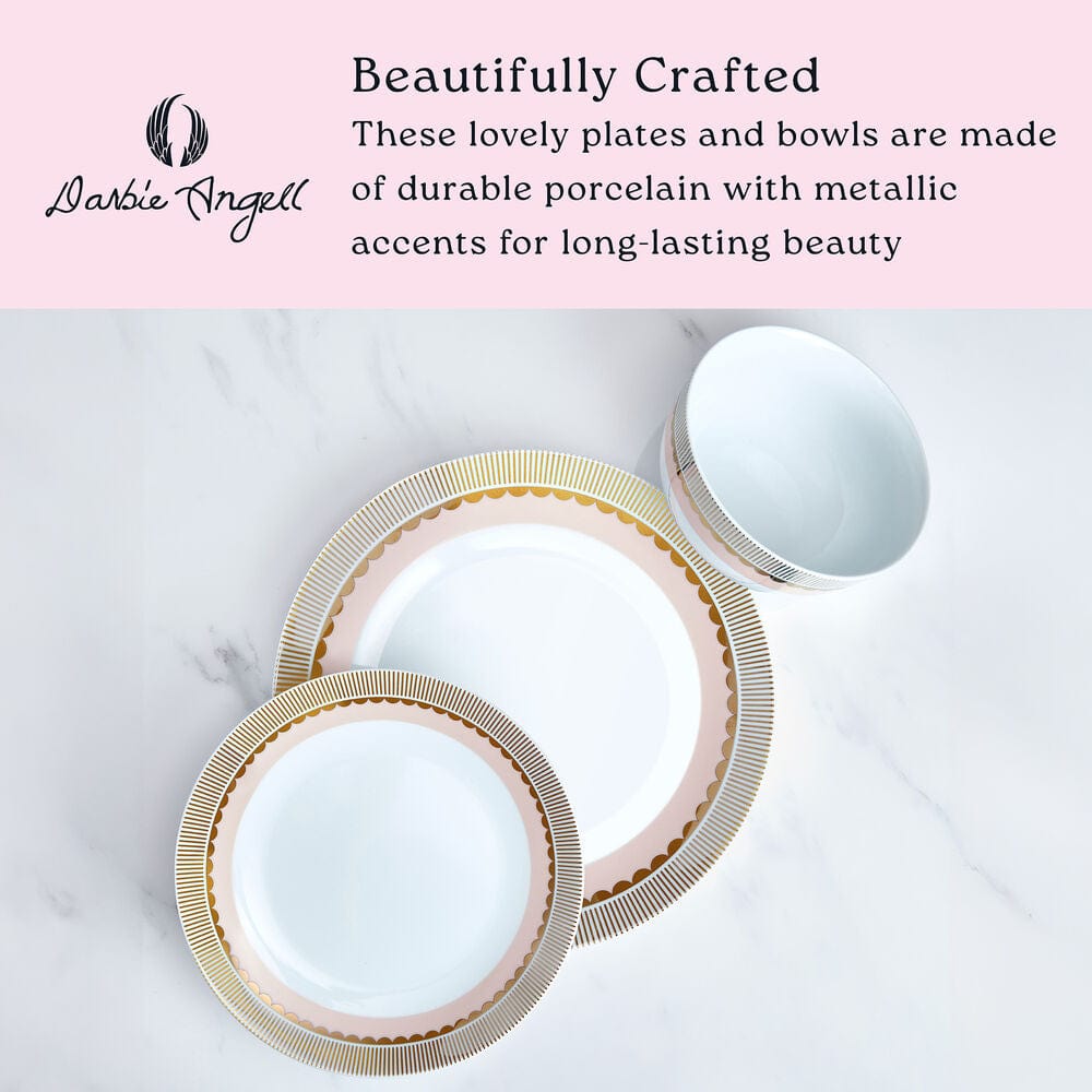 Darbie Angell Golden Charm Metallic 12 Piece Dinnerware Set, Service for 4