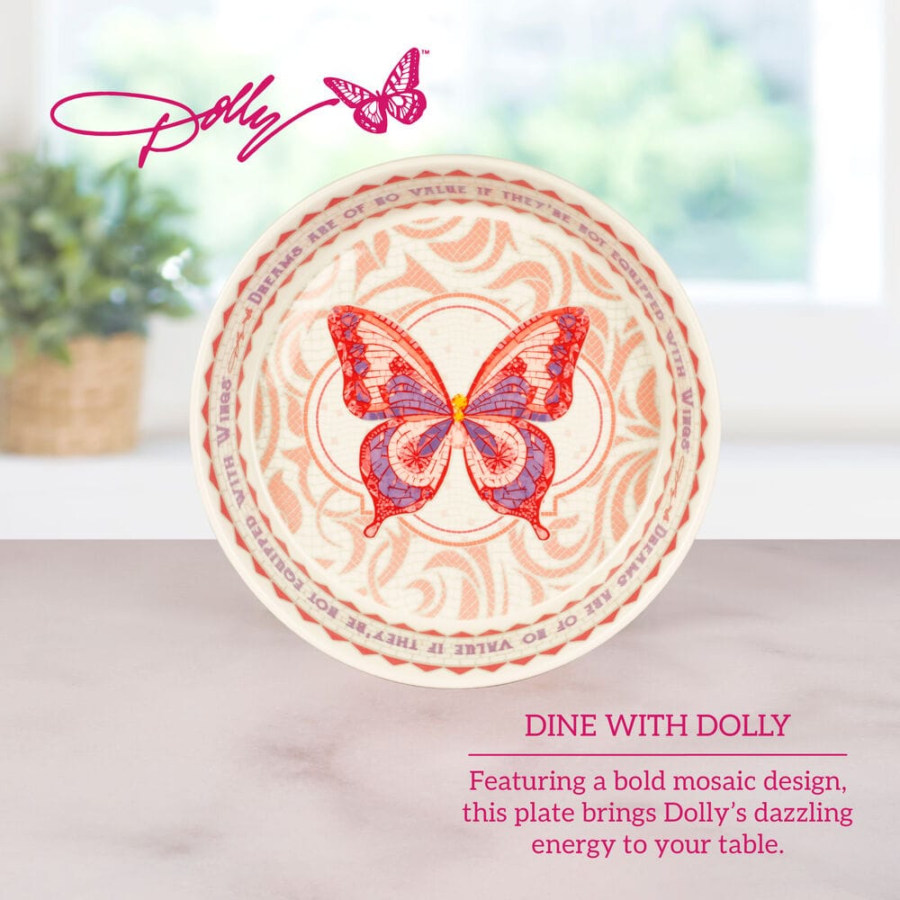 Dolly Parton Mosaic Butterfly Pie Plate