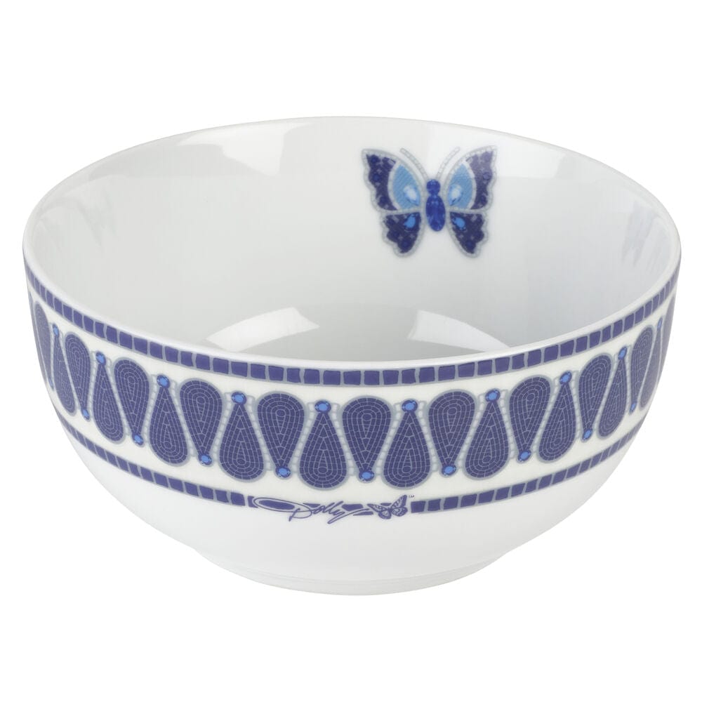 Dolly Parton Mosaic Blue Butterfly 12 Piece Dinnerware Set Service for 4