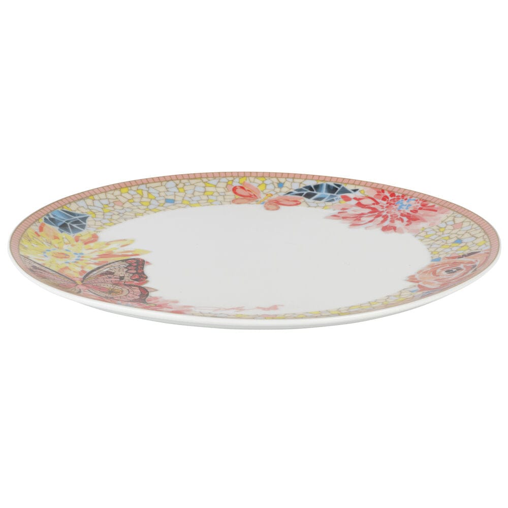 Dolly Parton Mosaic Peach Butterfly 12 Piece Dinnerware Set Service for 4