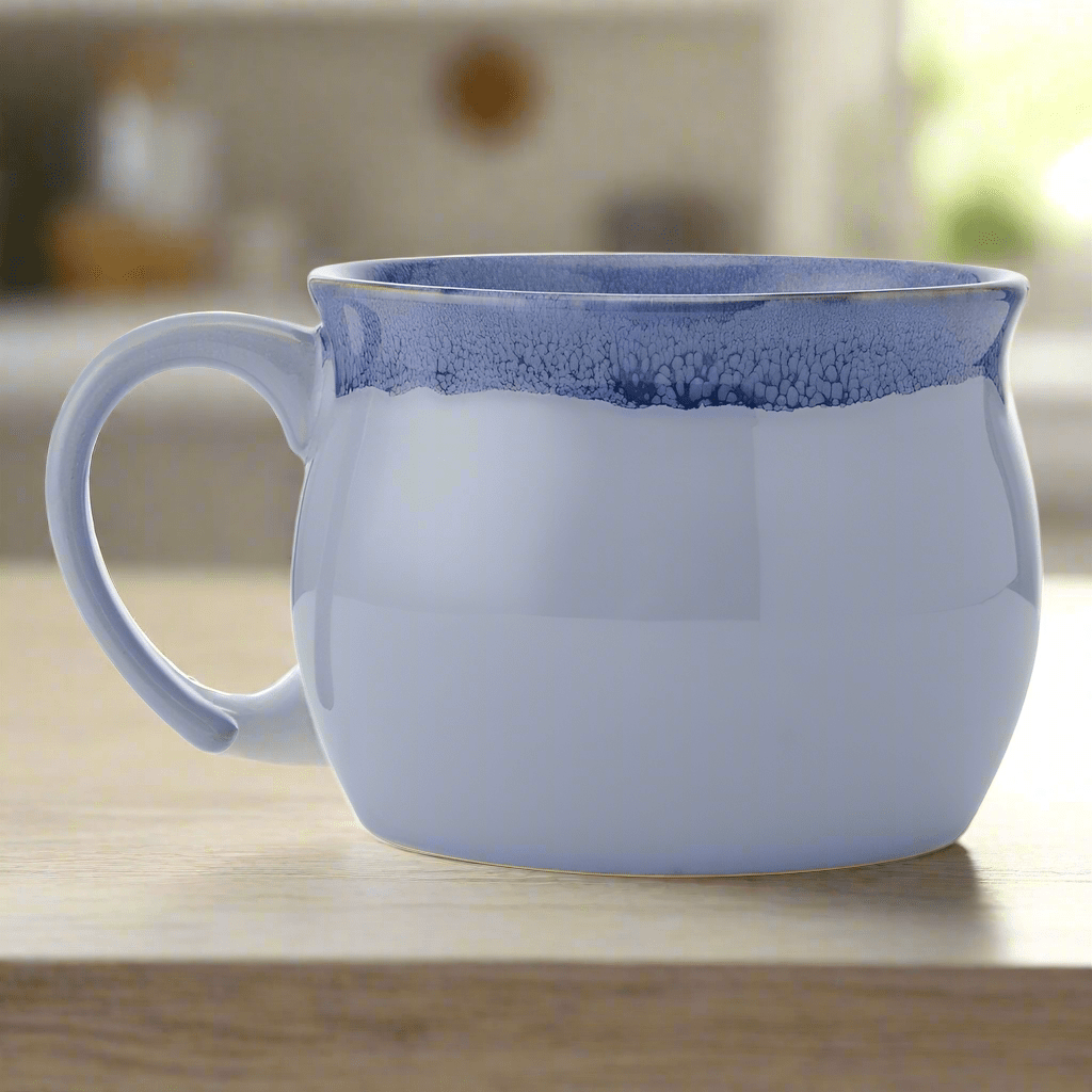 Blue Banded Jumbo Soup Mug