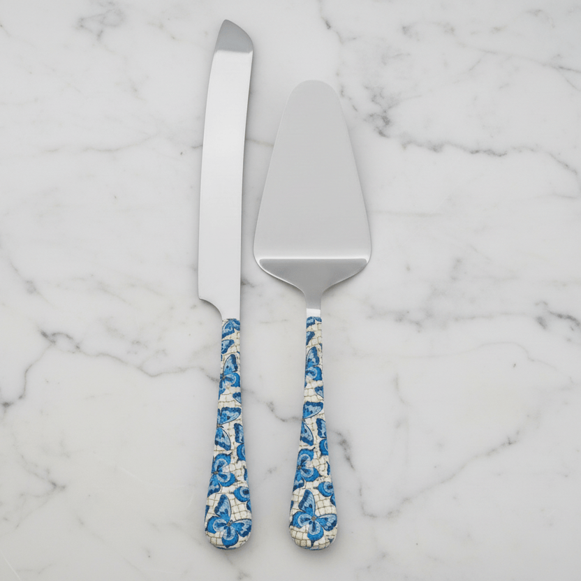 Dolly Parton Mosaic Butterfly 2 Piece Cake Knife and Server Set