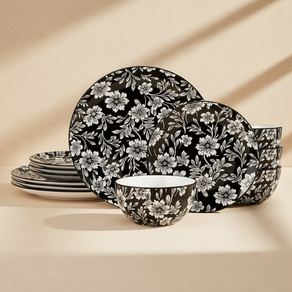 馬未都　瓷之紋　Patterns on Porcelain 磁之紋 2冊セット Midnight Blooms 12 Piece Dinnerware Set, Service for 4