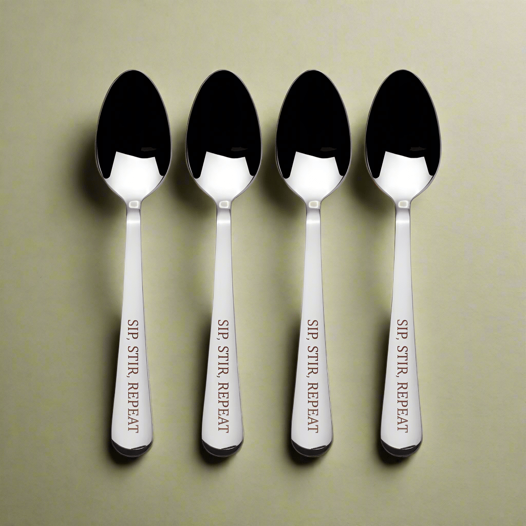 Sip Stir Repeat Set of 4 Mini Coffee Spoons