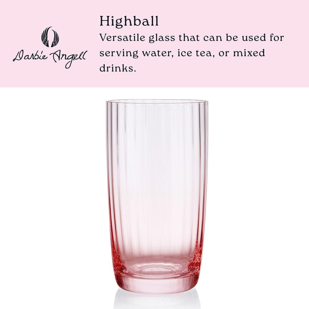 Darbie Angell Good Day Blush Set of 4 Highball Glasses