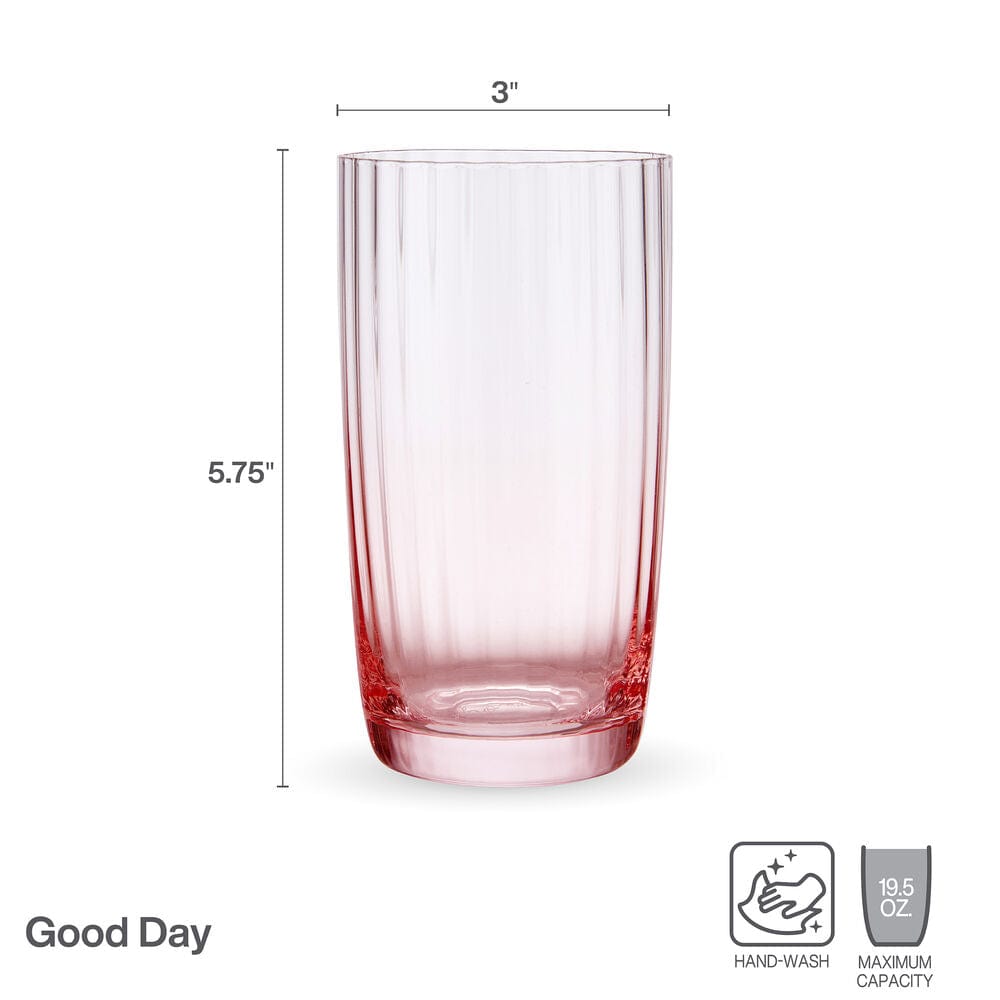 Darbie Angell Good Day Blush Set of 4 Highball Glasses
