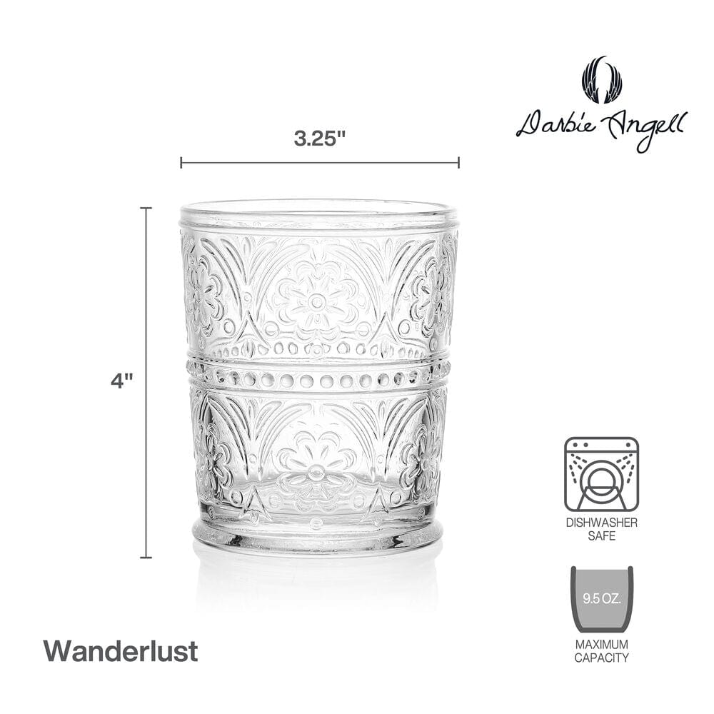 Darbie Angell Wanderlust Set of 4 Double Old Fashioned Glasses
