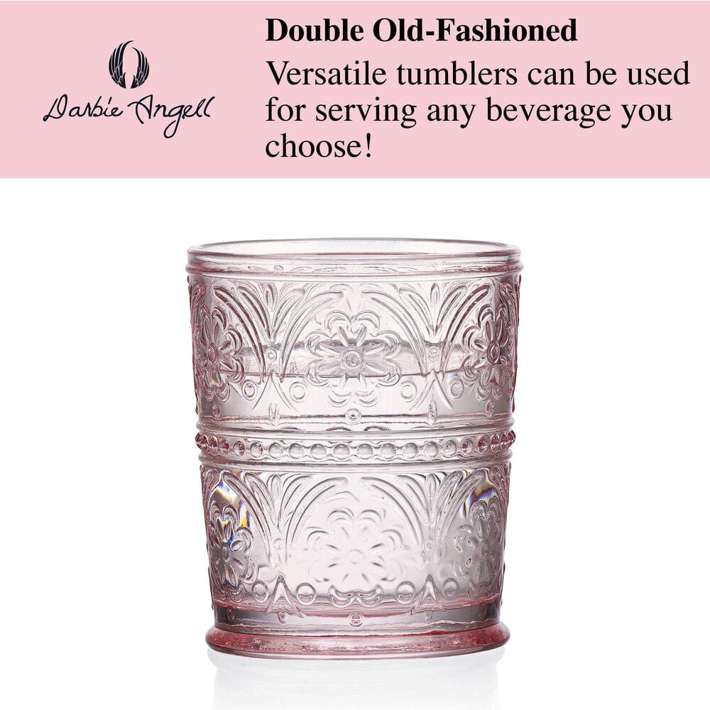 Darbie Angell Wanderlust Blush Set of 4 Double Old Fashioned Glasses