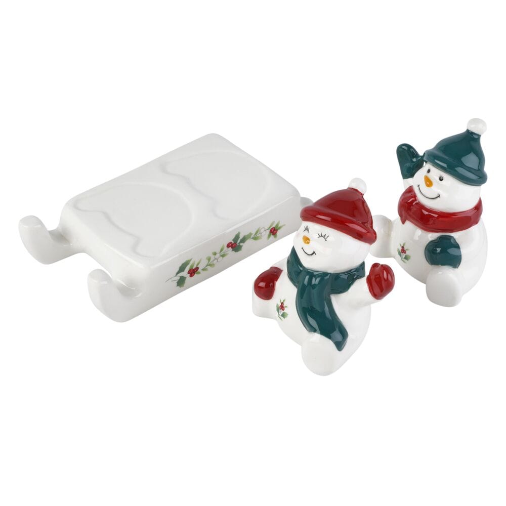 Winterberry® Snowman Sled Salt and Pepper Set