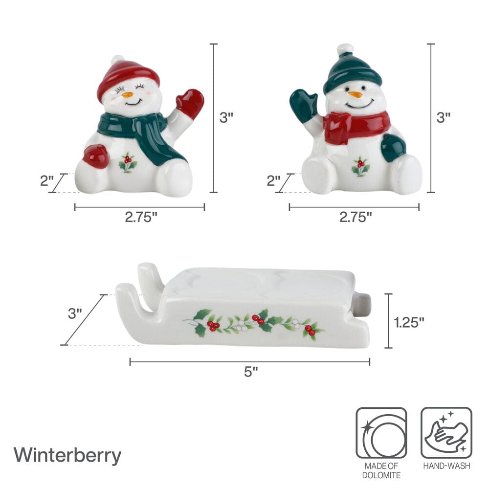 Winterberry® Snowman Sled Salt and Pepper Set