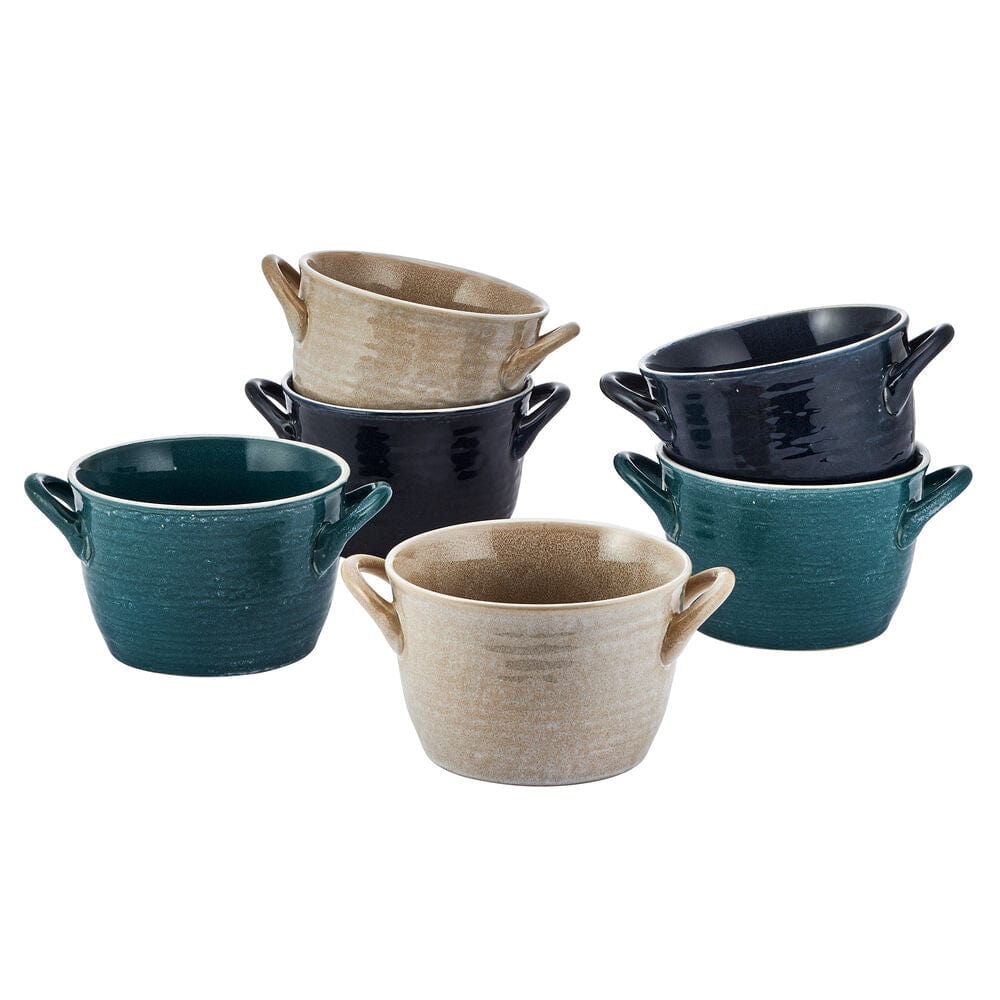 Cauldron Double Handle Set of 6 Soup Bowls