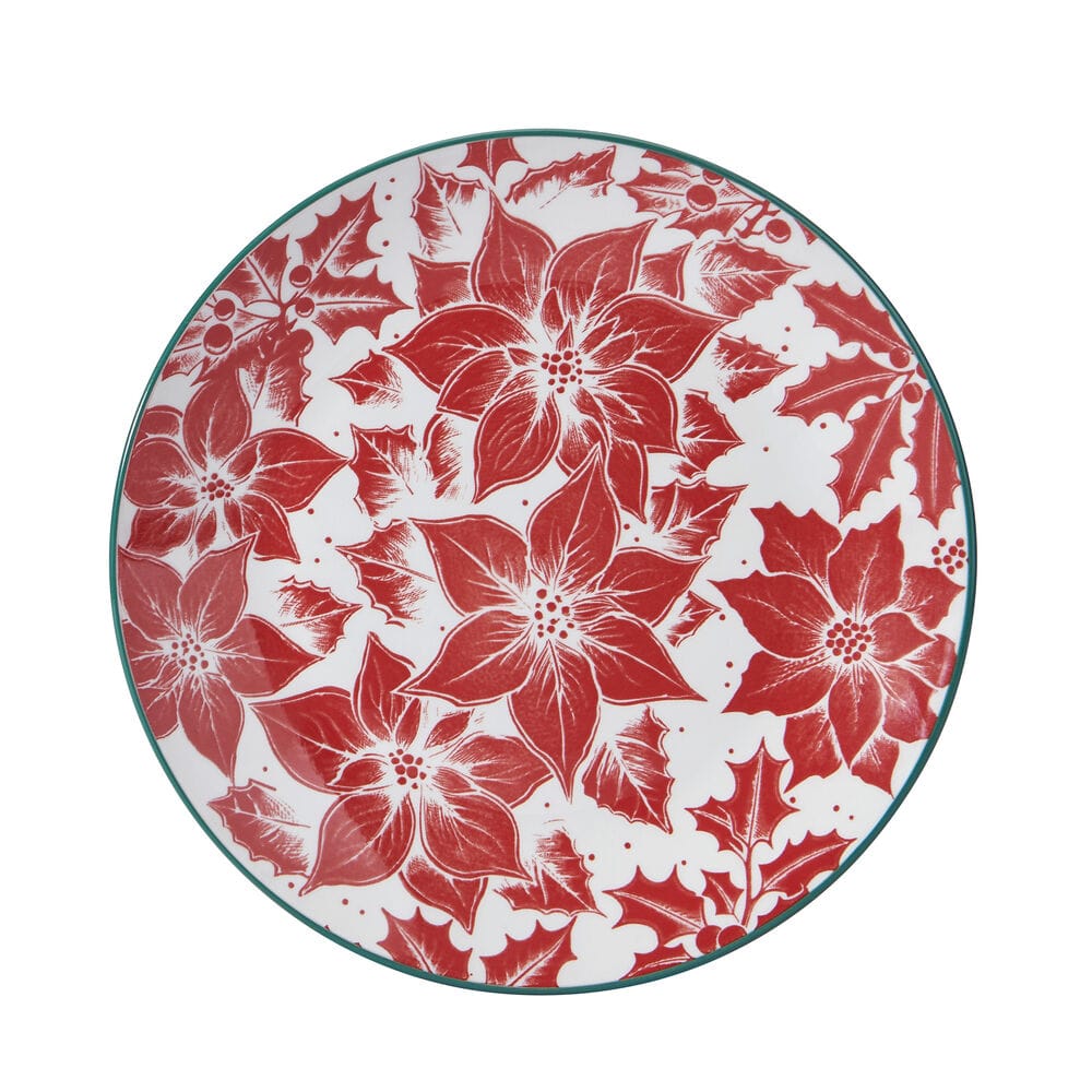 Precious Poinsettia 12 Piece Dinnerware Set, Service for 6