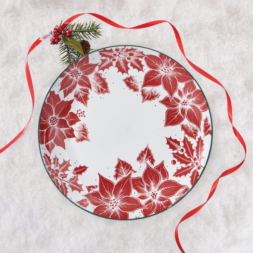 Precious Poinsettia Set of 2 Dinner Plates