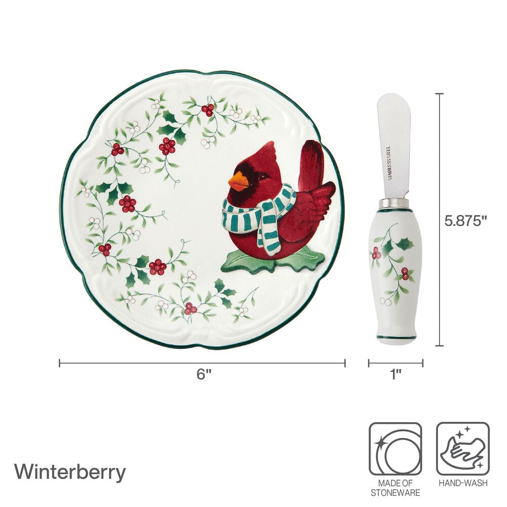 Winterberry® Cardinal Appetizer Plate with Spreader