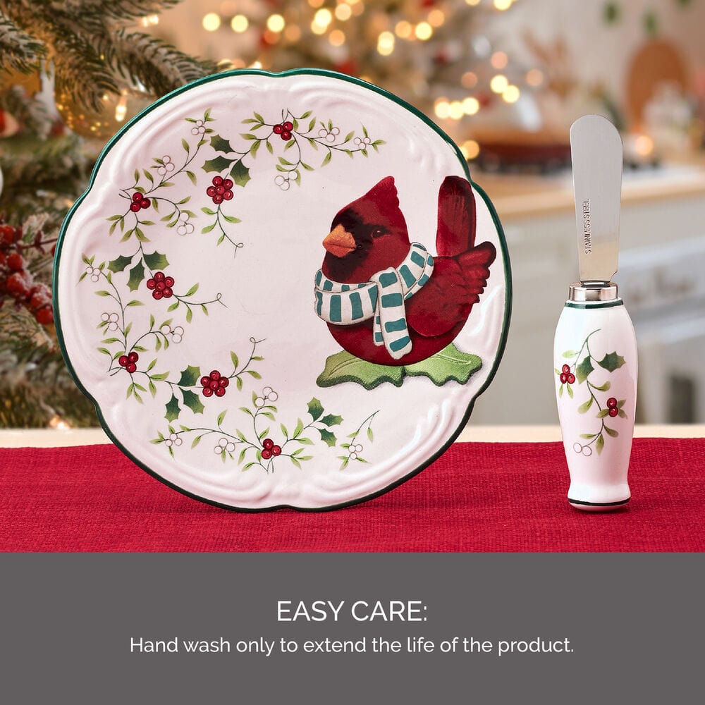 Winterberry® Cardinal Appetizer Plate with Spreader