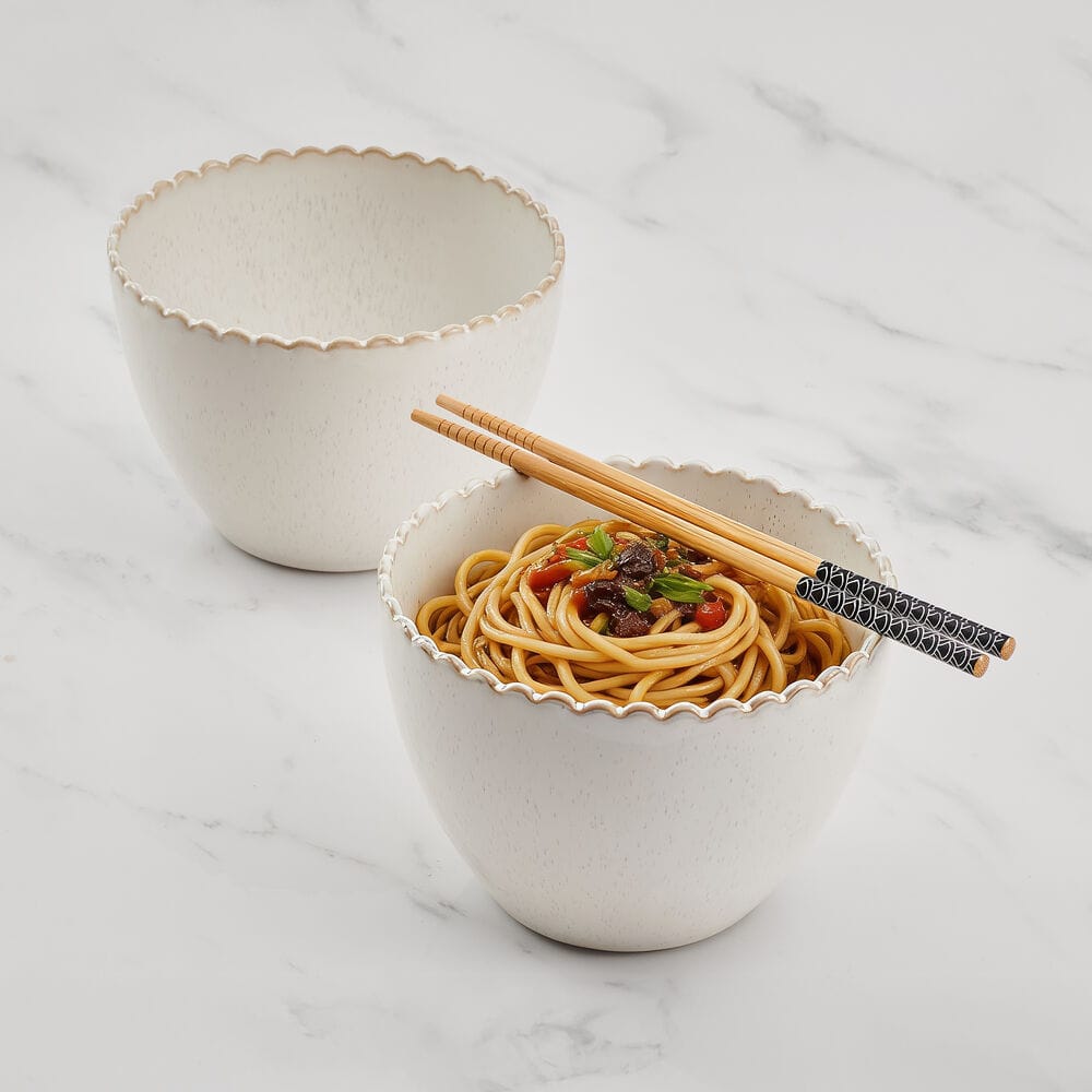 Scalloped Set of 2 Noodle All Purpose Bowls