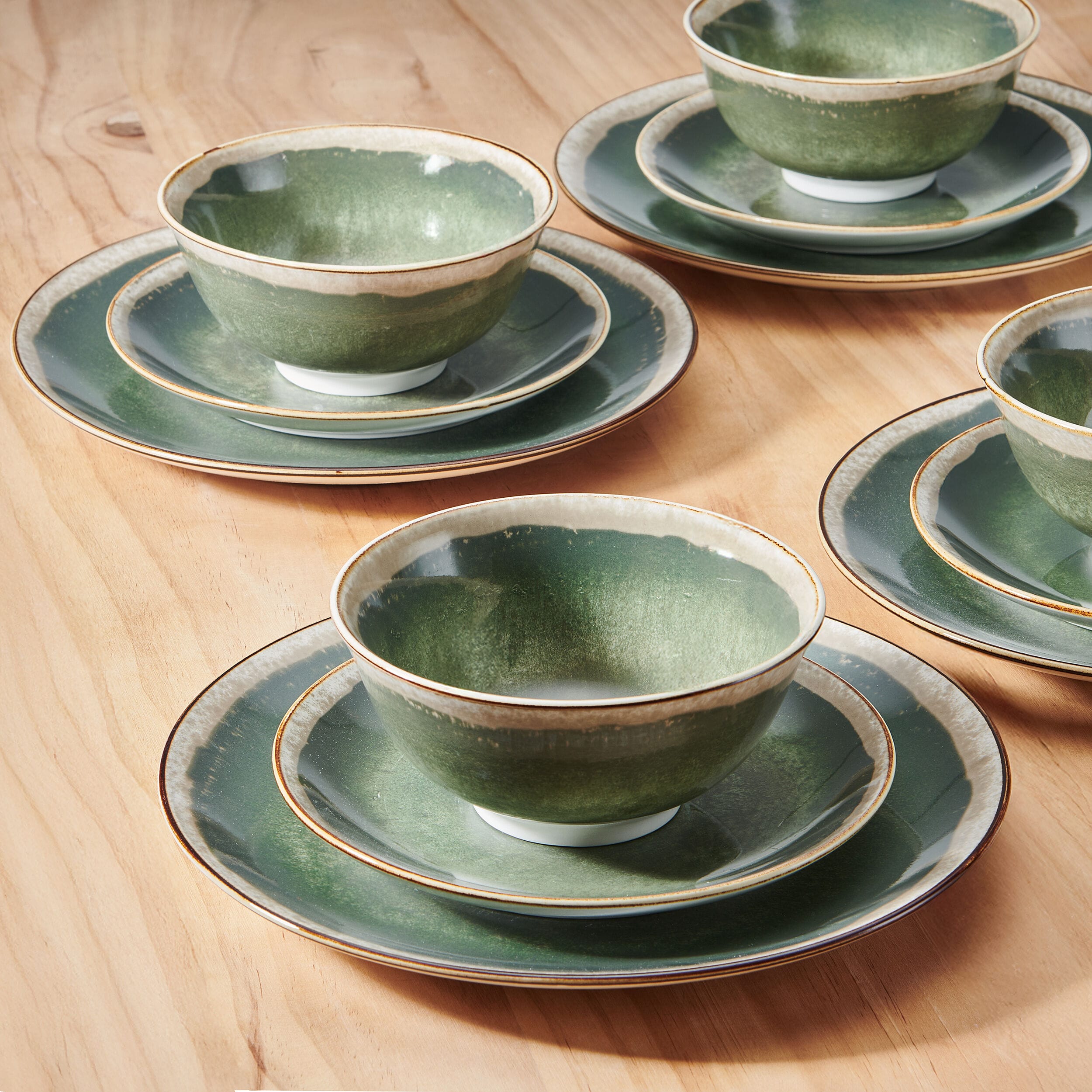Glimmer Sage 12 Piece Dinnerware Set, Service for 4