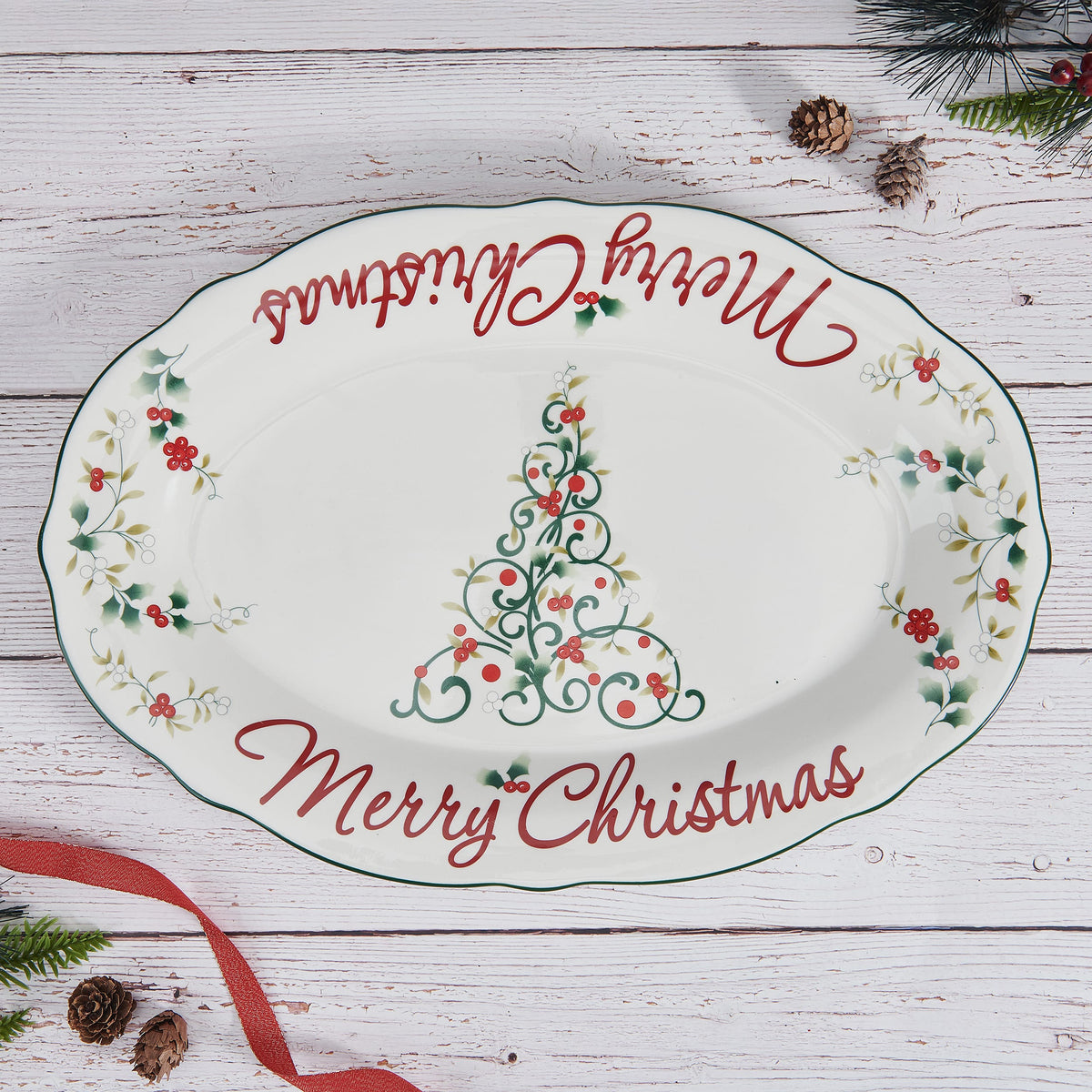 Winterberry® Merry Christmas Platter