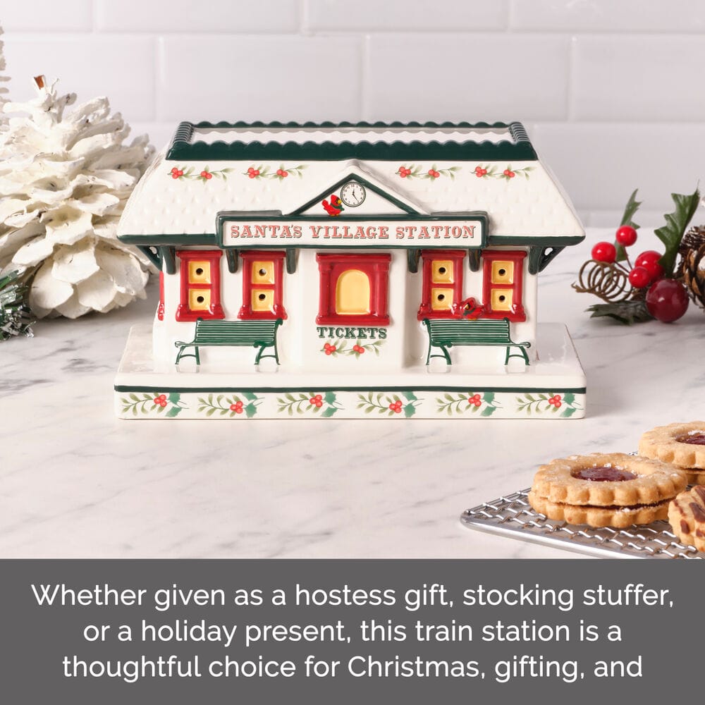 Winterberry® Village Train station with LED Light
