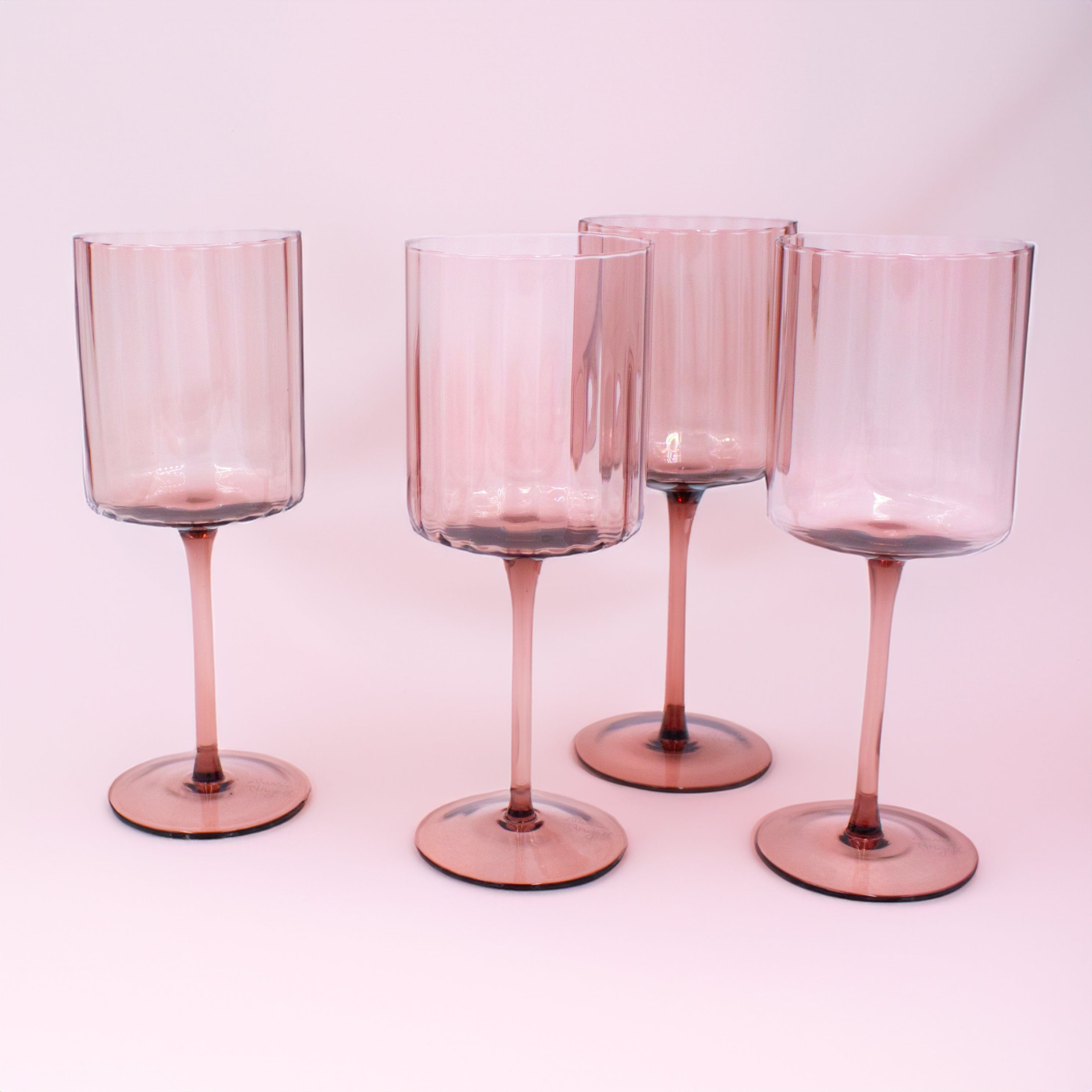 Darbie Angell Set of 4 Prismatic Lilac Wine Glasses